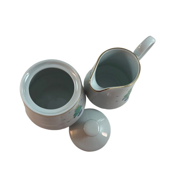 Merry Brite Sugar Bowl Creamer Set Christmas Tree Merry Christmas - Picture 9 of 11